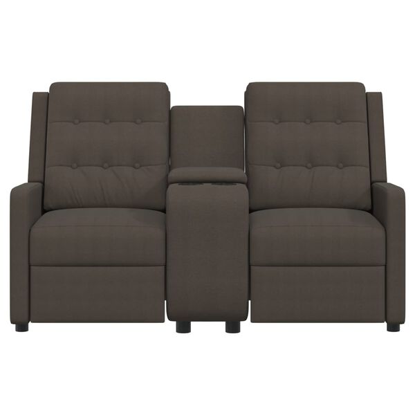 vidaXL Rozkładany fotel masujący z uchwytem, 2-os., brązowy