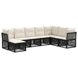 vidaXL Zestaw Sof na Ogr&oacute;d 8 pcs Czarny polirattan