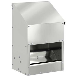 vidaXL Karmnik dla kur Srebrny 21 x 16 x 33 cm Stal Galwanizowana