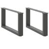 vidaXL Nogi do stolika kawowego w kształcie litery U 2 szt. Antracyt 60x(30-31) cm Stal