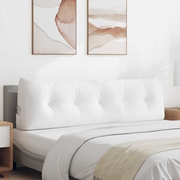 vidaXL Poduszka na plecy Biały 160 x 24 x 50 cm tkanina