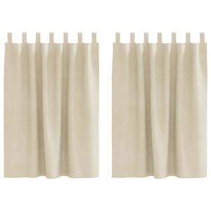 vidaXL Zasłony zaciemniające 2 pcs Kremowy 140 x 140 cm Aksamit