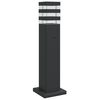 vidaXL Zewnętrzna lampa stojąca z gniazdkiem, czarna, 50 cm, aluminium