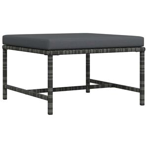 vidaXL Podn&oacute;żek do mebli modułowych, z poduszką, szary, polirattan