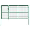 vidaXL Brama ogrodowa ze słupkami 350x140 cm, stal, zielona