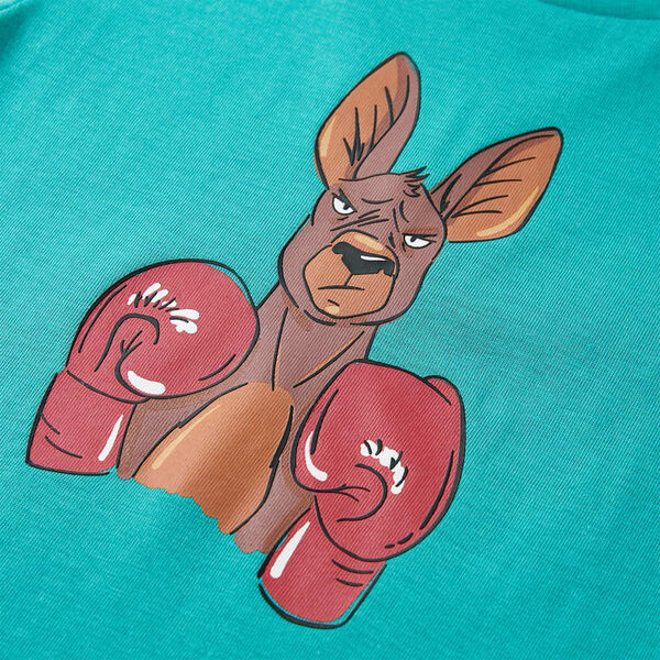 Koszulka dziecięca z kr&oacute;tkimi rękawami, ciemna mięta, 116