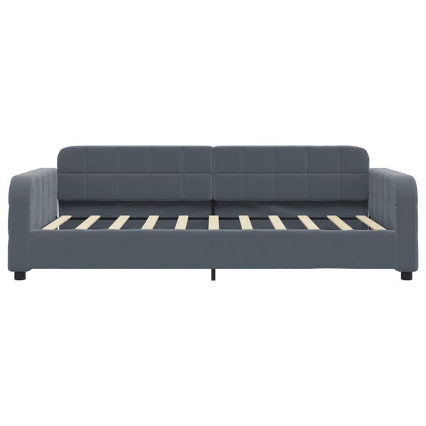 vidaXL Sofa z funkcją spania, ciemnoszara, 90x190 cm, aksamit