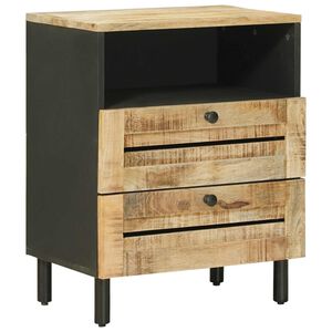 vidaXL Stolik nocny Brązowy i czarny 50 x 33 x 60 cm Drewno z mango
