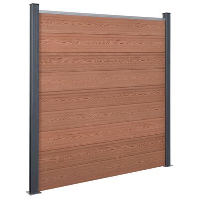 vidaXL Zestaw paneli ogrodzeniowych, brązowy, 353x186 cm, WPC