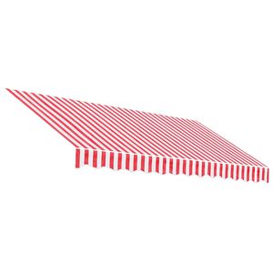 vidaXL Zapasowa tkanina na markizę, czerwono-biała, 3x2,5 m, poliester