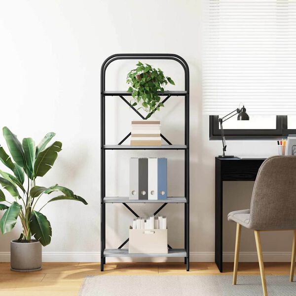 vidaXL P&oacute;łka na książki Szary Sonoma 60 x 30 x 146 cm