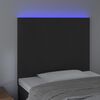 vidaXL Zagł&oacute;wek do ł&oacute;żka z LED, czarny, 80x5x118/128 cm, aksamit