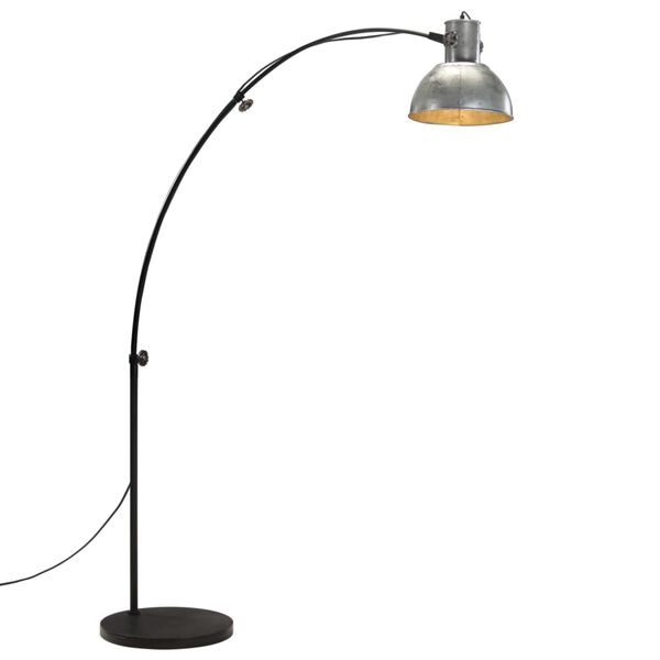vidaXL Lampa stojąca, 25 W, srebro vintage, 150 cm, E27