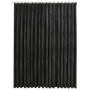 vidaXL Zasłona zaciemniająca z haczykami, aksamit, antracyt, 290x245cm