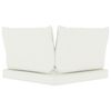 vidaXL Ogrodowa sofa 2-os. z palet, z kremowymi poduszkami, sosna