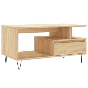 vidaXL Stolik kawowy, dąb sonoma 90x49x45 cm, materiał drewnopochodny