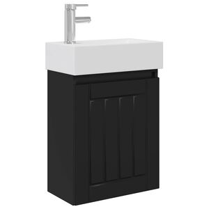 vidaXL Jednostka toaletowa z kranem Czarny 45,5 x 25,5 x 84 cm