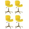 vidaXL Obrotowe krzesła stołowe, 4 szt., żółte, obite aksamitem