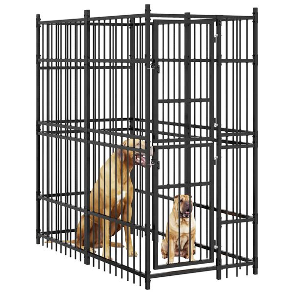 vidaXL Kojec zewnętrzny dla psa, stalowy, 1,84 m&sup2;