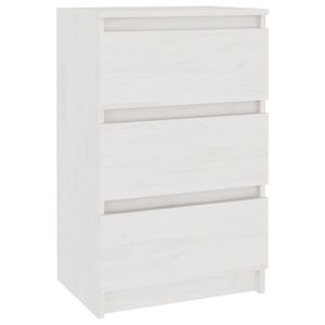 vidaXL Szafka nocna, biała, 40x29,5x64 cm, lite drewno sosnowe