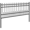 vidaXL Ogrodzenie z pierścieniem Spike Czarny 200 x 130 cm