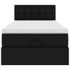 vidaXL Rama łóżka otomana z materacem, czarna, 100x200 cm, ekoskóra