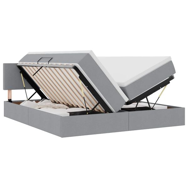 vidaXL Ł&oacute;żko z miejscem do przechowywania Jasnoszary 180 x 200 cm