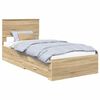 vidaXL Ramka ł&oacute;żka Sonoma dąb i srebro 75 x 190 cm Drewno inżynieryjne