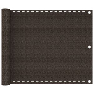 vidaXL Parawan balkonowy, brązowy, 75x300 cm, HDPE