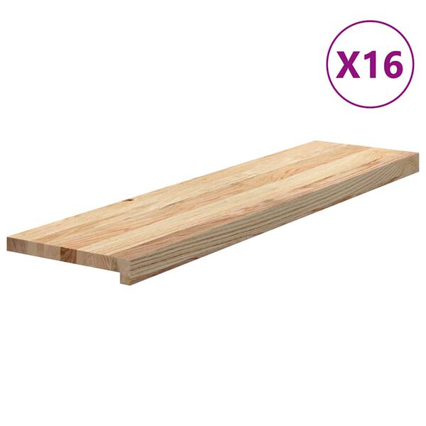 vidaXL Stopnie schodowe, 16 szt. surowe 100x30x2cm lite drewno dębowe