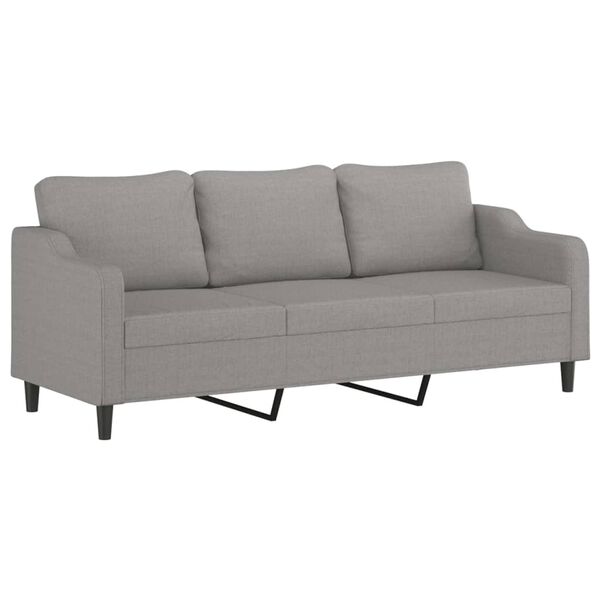 vidaXL 3-osobowa sofa z podn&oacute;żkiem, jasnoszary, 210 cm, tkaniną