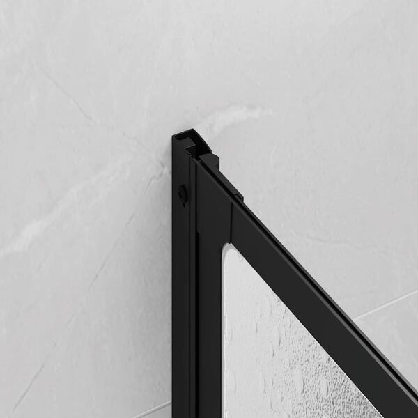 vidaXL Parawan prysznicowy Czarny 132 x 2 x 140 cm Aluminium