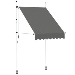 vidaXL Markiza zwijana ręcznie, 150 cm, antracytowa