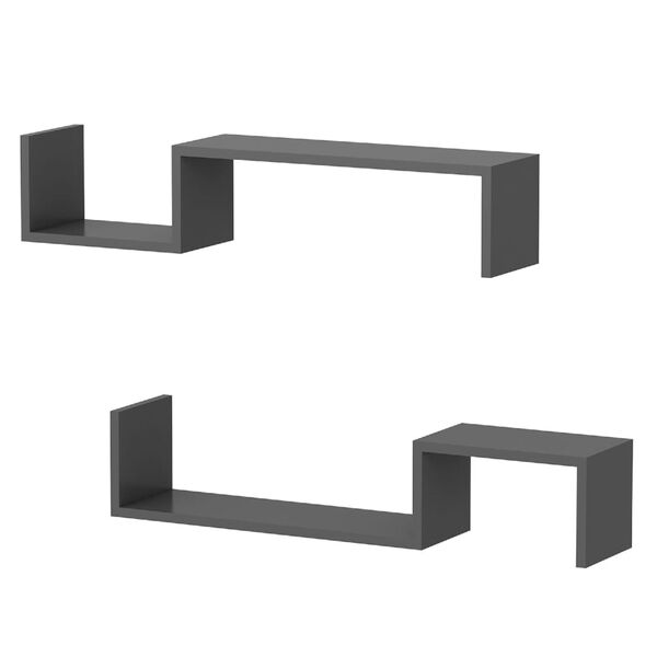 Homemania Zestaw p&oacute;łek ściennych Angel, 95,4x19,5x19,5 cm, antracyt