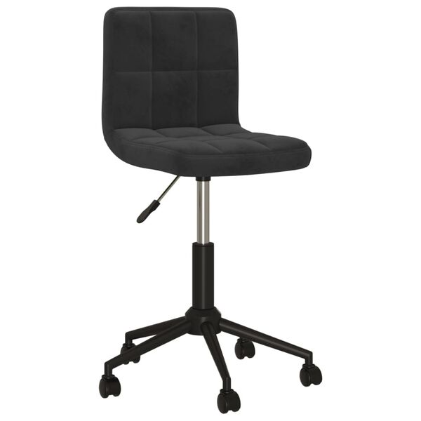 vidaXL Obrotowe krzesło stołowe, czarne, tapicerowane aksamitem