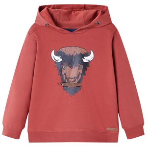 Bluza dziecięca z kapturem, palona czerwień, 104
