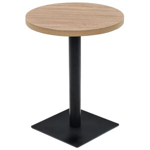 vidaXL Stolik bistro z MDF, stalowa podstawa, 60x75 cm, kolor dębu