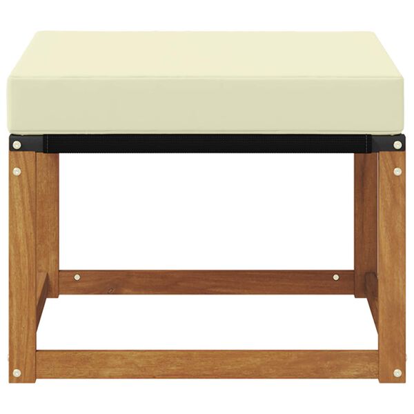 vidaXL Pufa na zewnątrz Lite drewno akacjowe i tkanina tekstylna