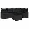 vidaXL Zestaw Sof na Ogr&oacute;d z poduszką 6 pcs Czarny polirattan