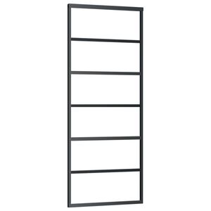 vidaXL Drzwi przesuwne, szkło ESG i aluminium, 76x205 cm, czarne