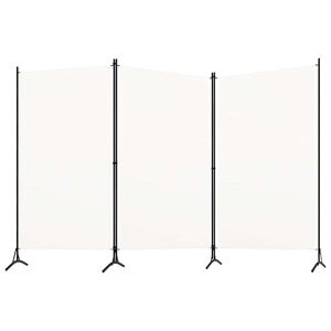 vidaXL Parawan 3-panelowy, biały, 260 x 180 cm, tkanina