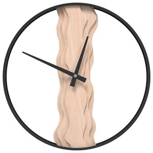 vidaXL Zegar ścienny, brązowy, &Oslash;35 cm, żelazo i drewno dębowe