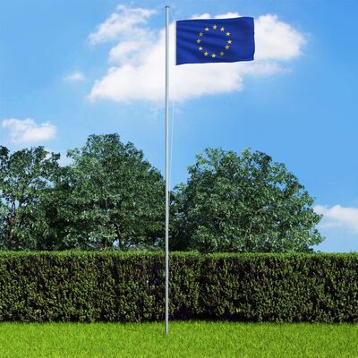 vidaXL Flaga Europy z aluminiowym masztem, 4 m
