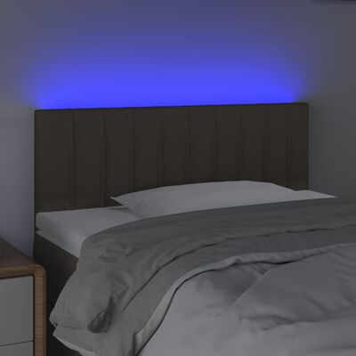 vidaXL Zagłówek do łóżka z LED, taupe, 90x5x78/88 cm, tkanina