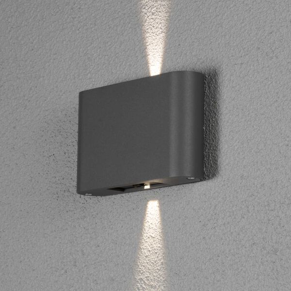 KONSTSMIDE Lampa ścienna LED Chieri, 2 x 6 W, antracytowa