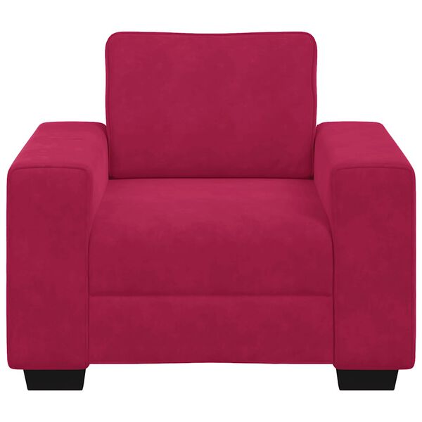 vidaXL Sofa Fotel Wino Czerwone 100x77x82 cm Aksamit