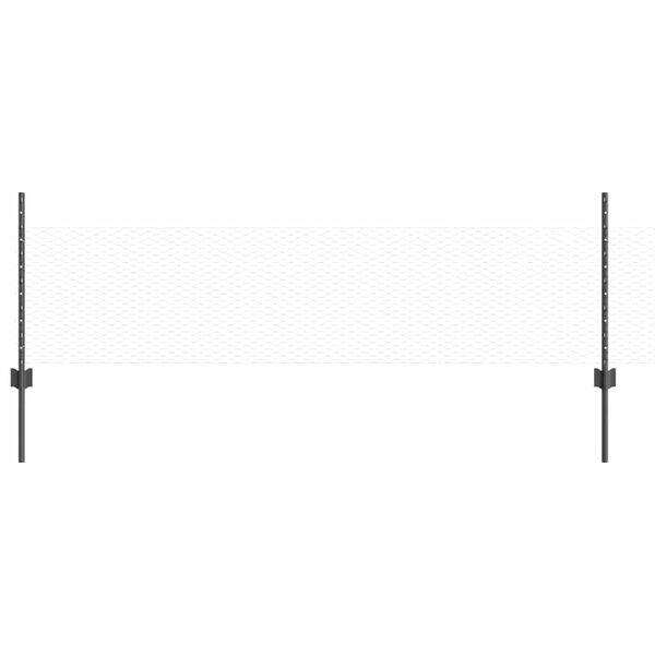 vidaXL Ogrodzenie z słupkiem Szary 0,5 x 10 m Stal i PVC