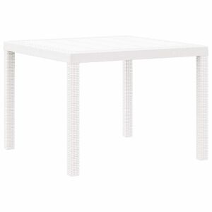 vidaXL St&oacute;ł Ogrodowy Biały 100 x 100 x 73 cm polirattan