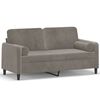 vidaXL 2-osobowa sofa z poduszkami, jasnoszara, 140 cm, aksamit