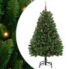 vidaXL Sztuczna choinka z 150 diodami LED Zielony 150 cm PVC i Metal